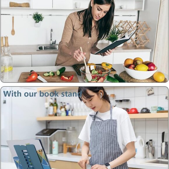 Desk Book Stand Holder for Reading, Adjustable Cookbook Stand Metal Reading Stan - Picture 6 of 6